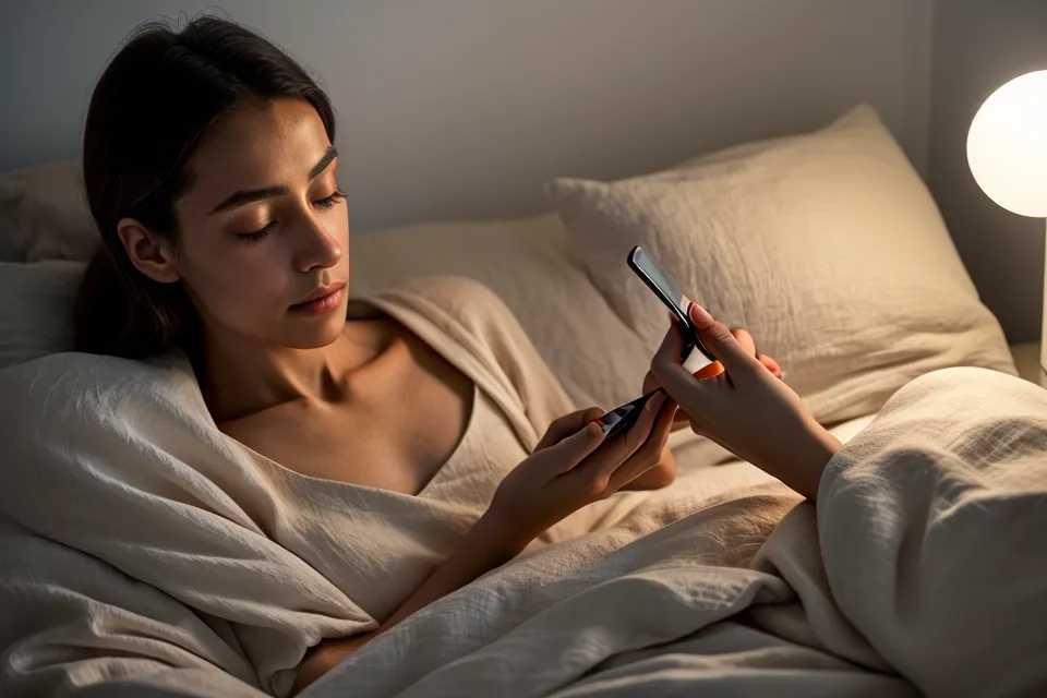 Nahaufnahme einer Notizen-App auf dem Smartphone beim Dokumentieren von Frequenz-Audio und Schlaf-Fortschritten.